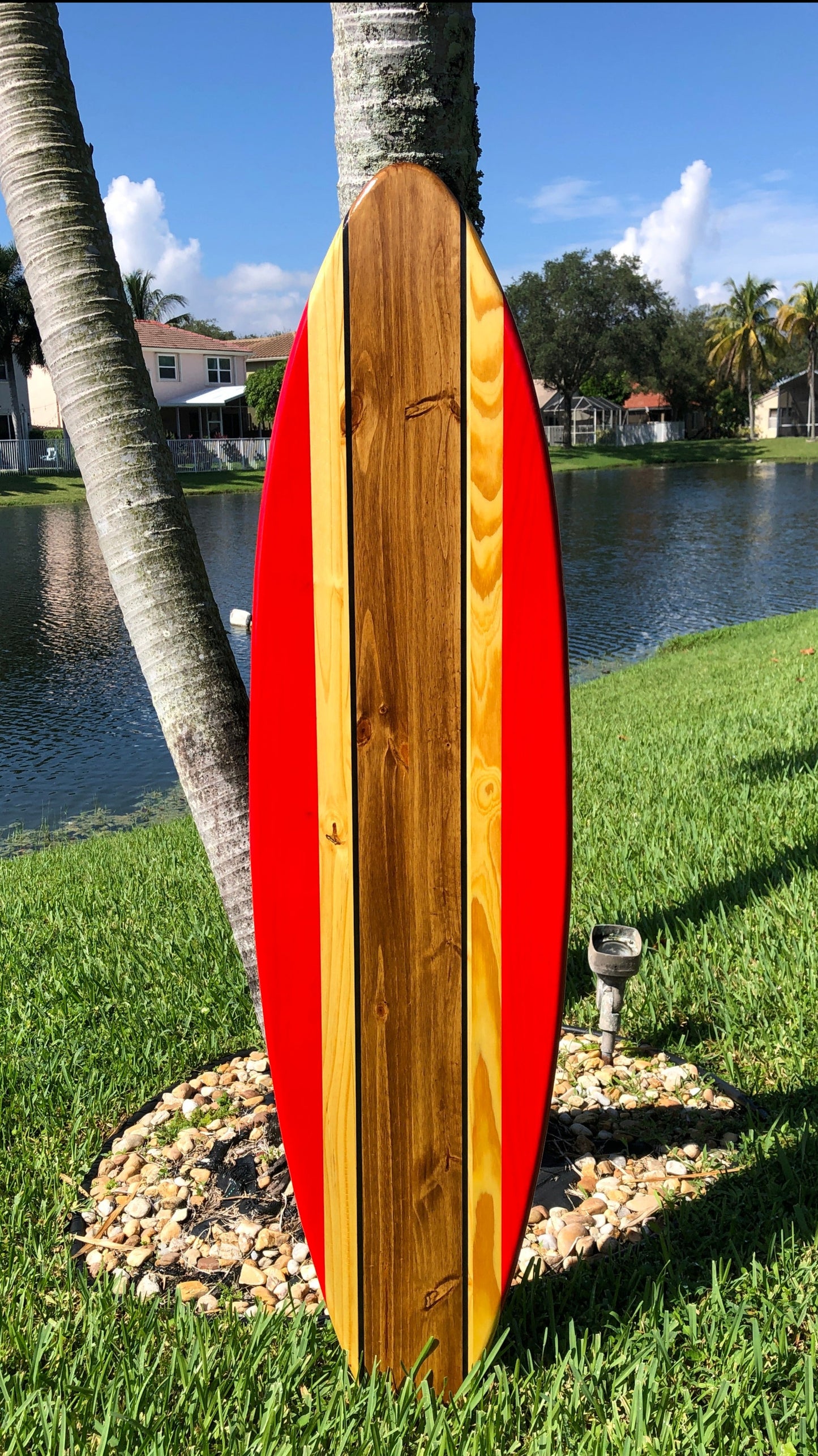 Red Rail Classic Style Surfboard Wall Art & Decor | Customizable | Wood Surfboard Decor, Beach House Decor, Coastal Decoration