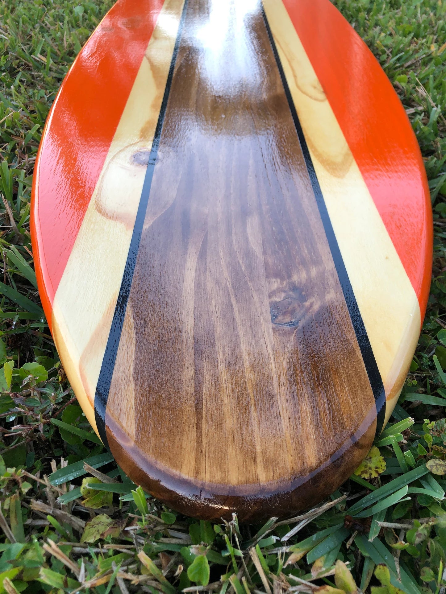 Orange Classic Vintage Style Surfboard Wood Wall Art & Decor | Customizable | Surfboard Decor, Beach House Decor, Coastal Decor