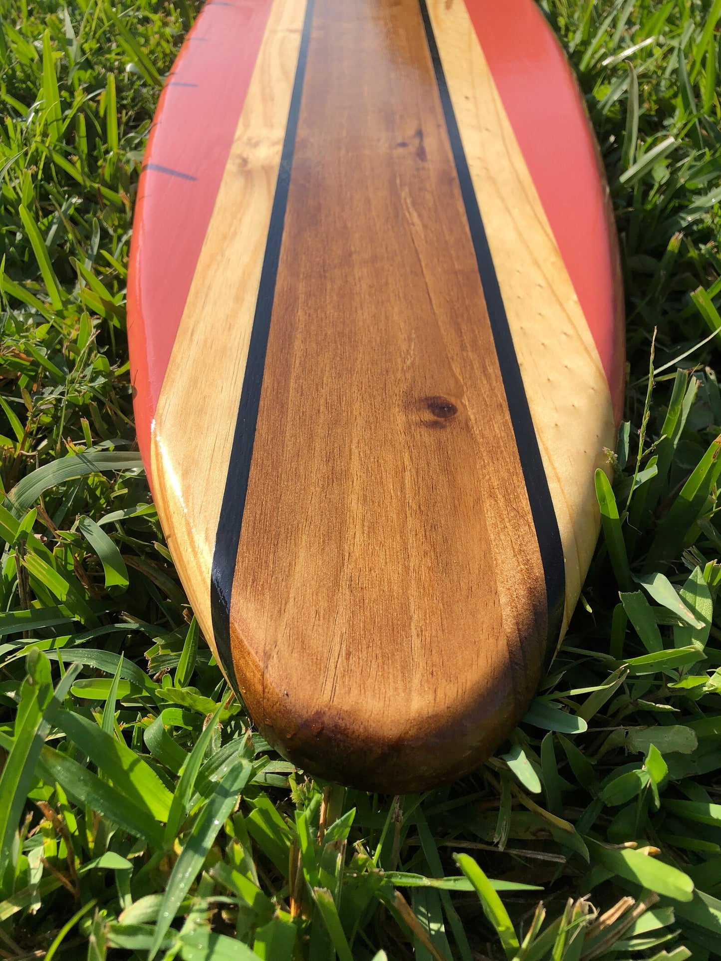 Coral Rail Surfboard Wood Wall Art & Decor | Customizable | Surfboard Decor, Beach House Decor, Coastal Decor