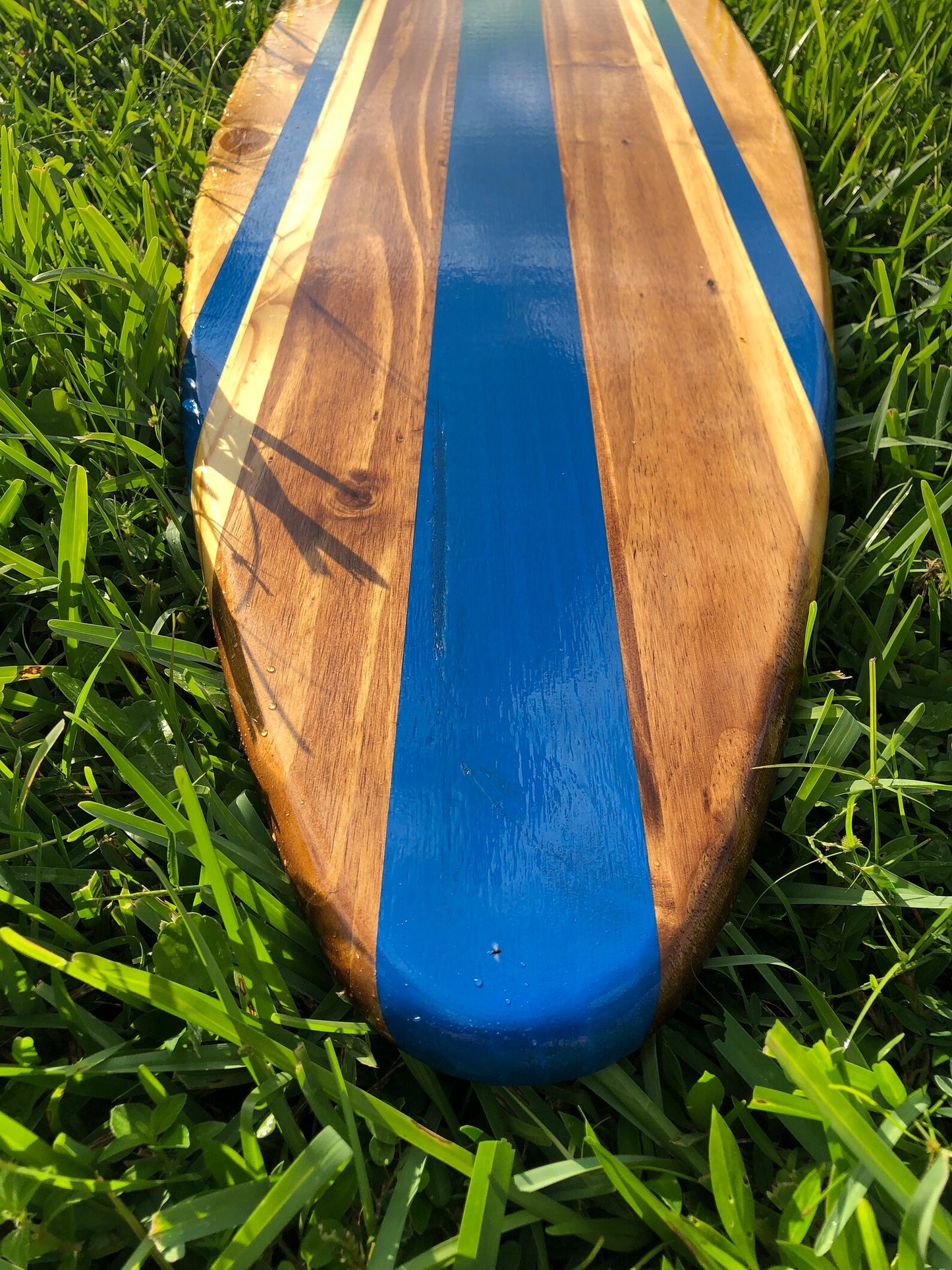 Blue Green Twist Surfboard Wall Art & Decor | Customizable | Wood Surfboard Decor, Beach House Decor, Coastal Decor