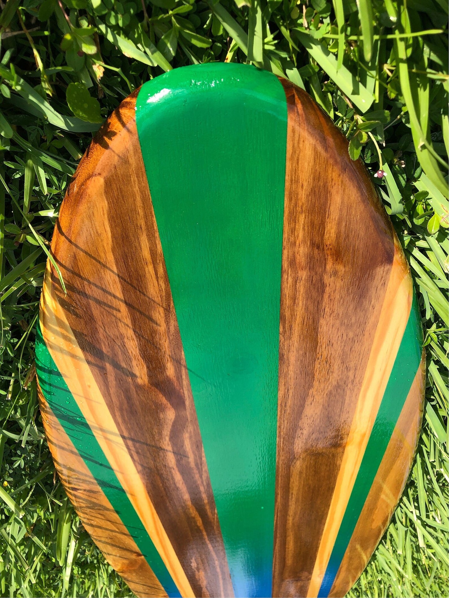 Blue Green Twist Surfboard Wall Art & Decor | Customizable | Wood Surfboard Decor, Beach House Decor, Coastal Decor