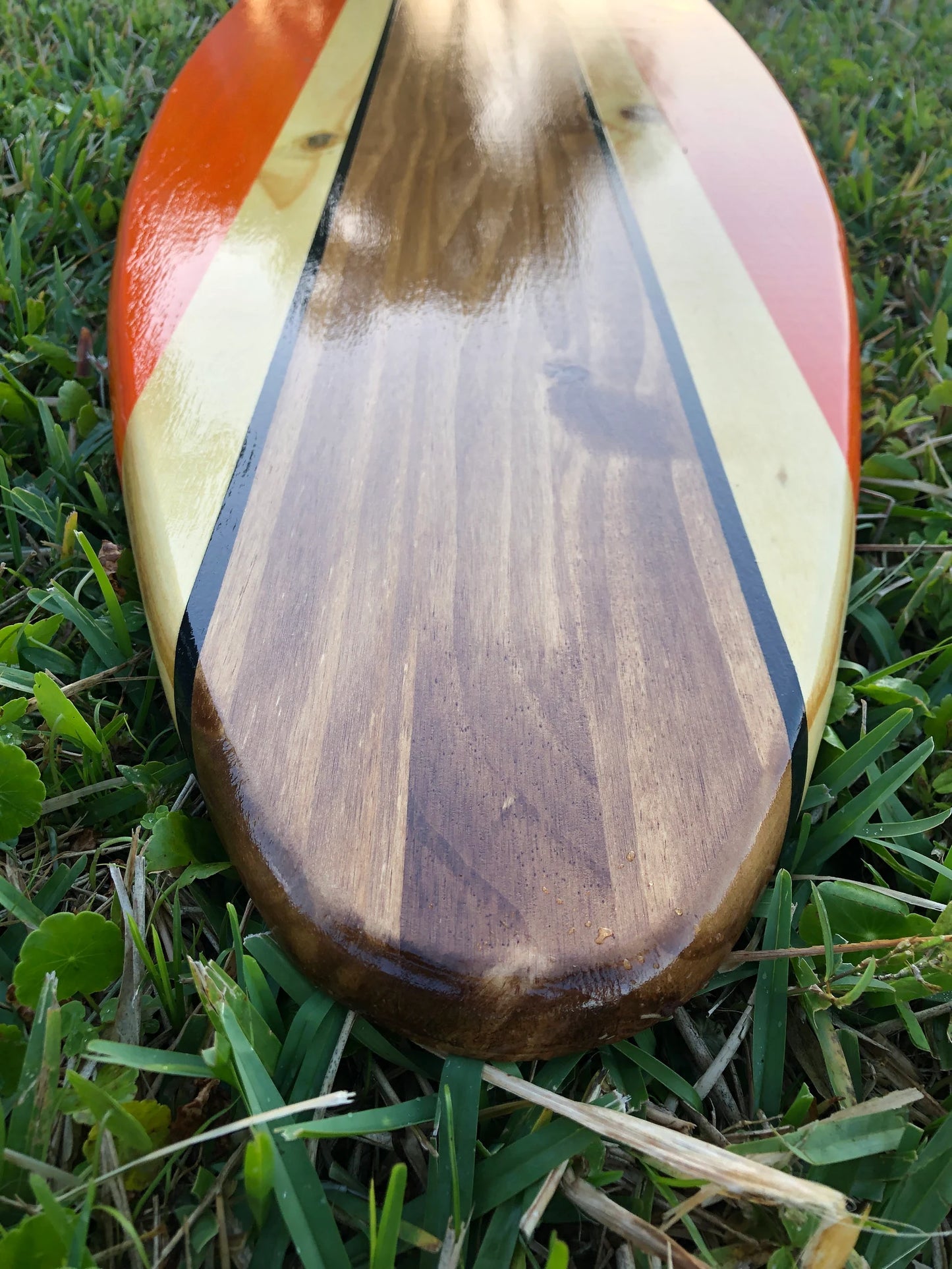 Orange Classic Vintage Style Surfboard Wood Wall Art & Decor | Customizable | Surfboard Decor, Beach House Decor, Coastal Decor