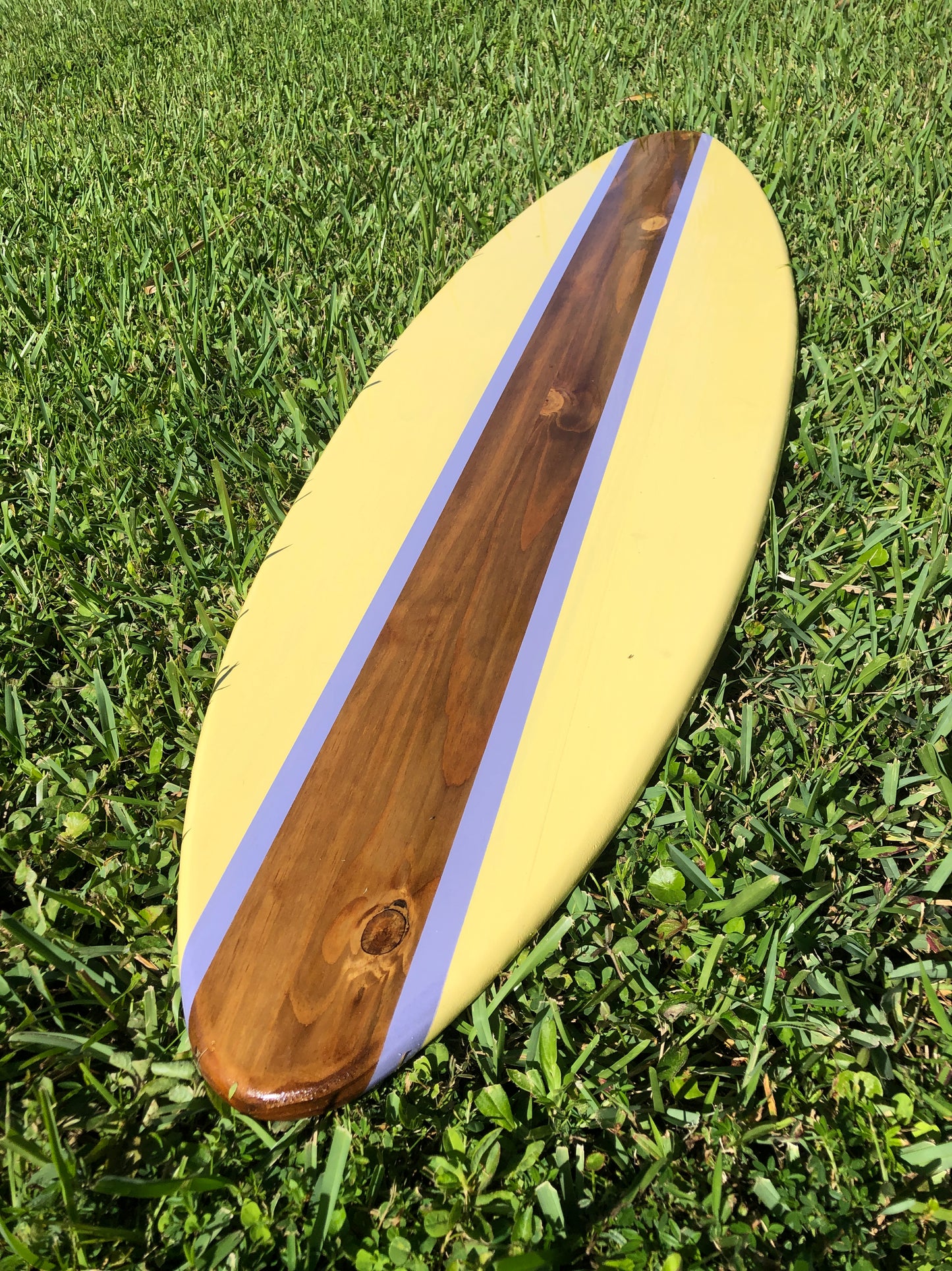 Yellow Pastel Surfboard Wall Art & Decor | Customizable | Wood Surfboard Decor, Beach House Decor, Coastal Decor
