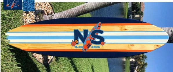 6ft Horizontal Custom Decorative Wood Signature Surfboard