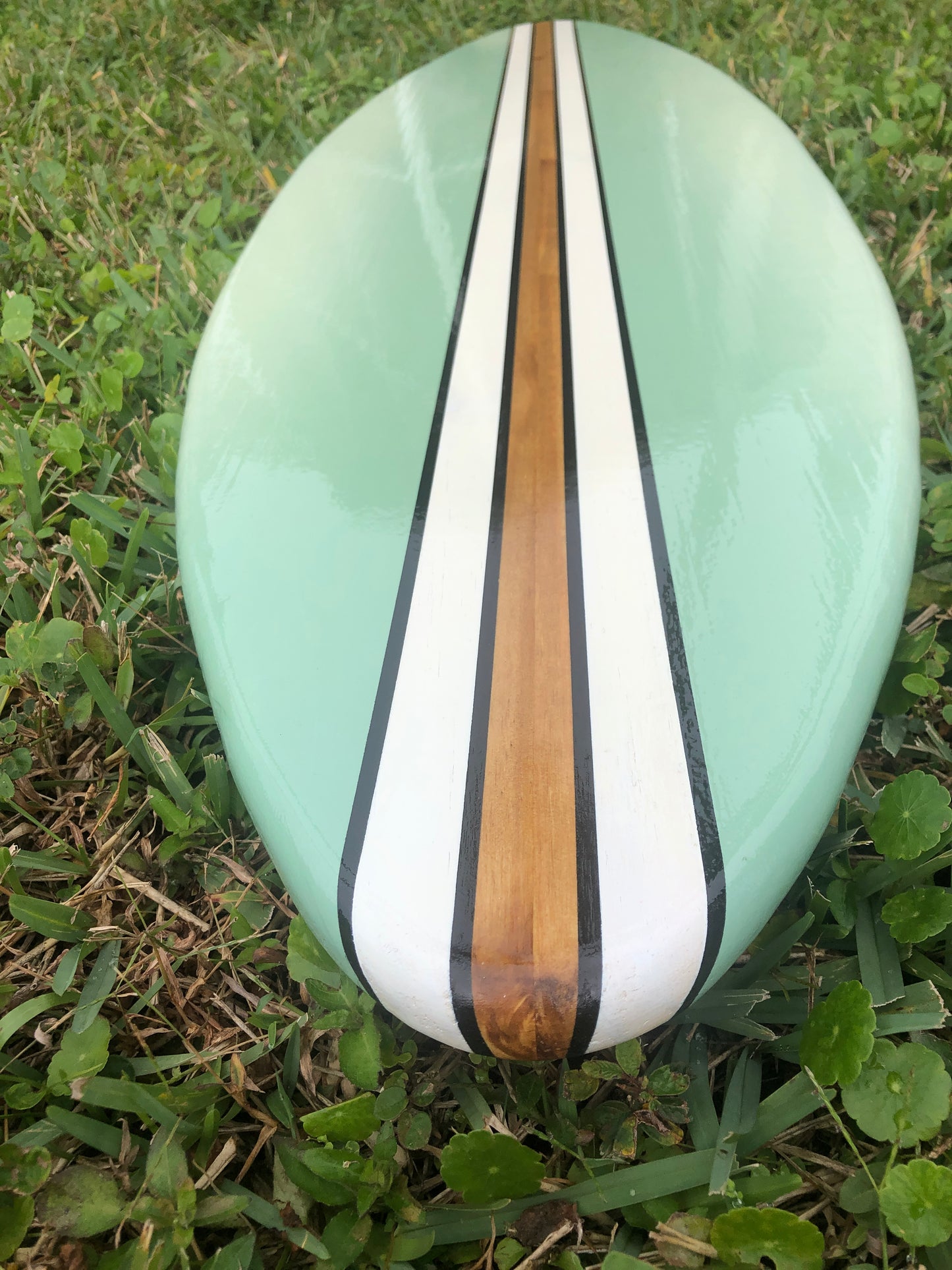 Smooth Sea Green Surfboard Wall Art & Decor | Customizable | Wood Surfboard Decor, Beach House Decor, Coastal Decor