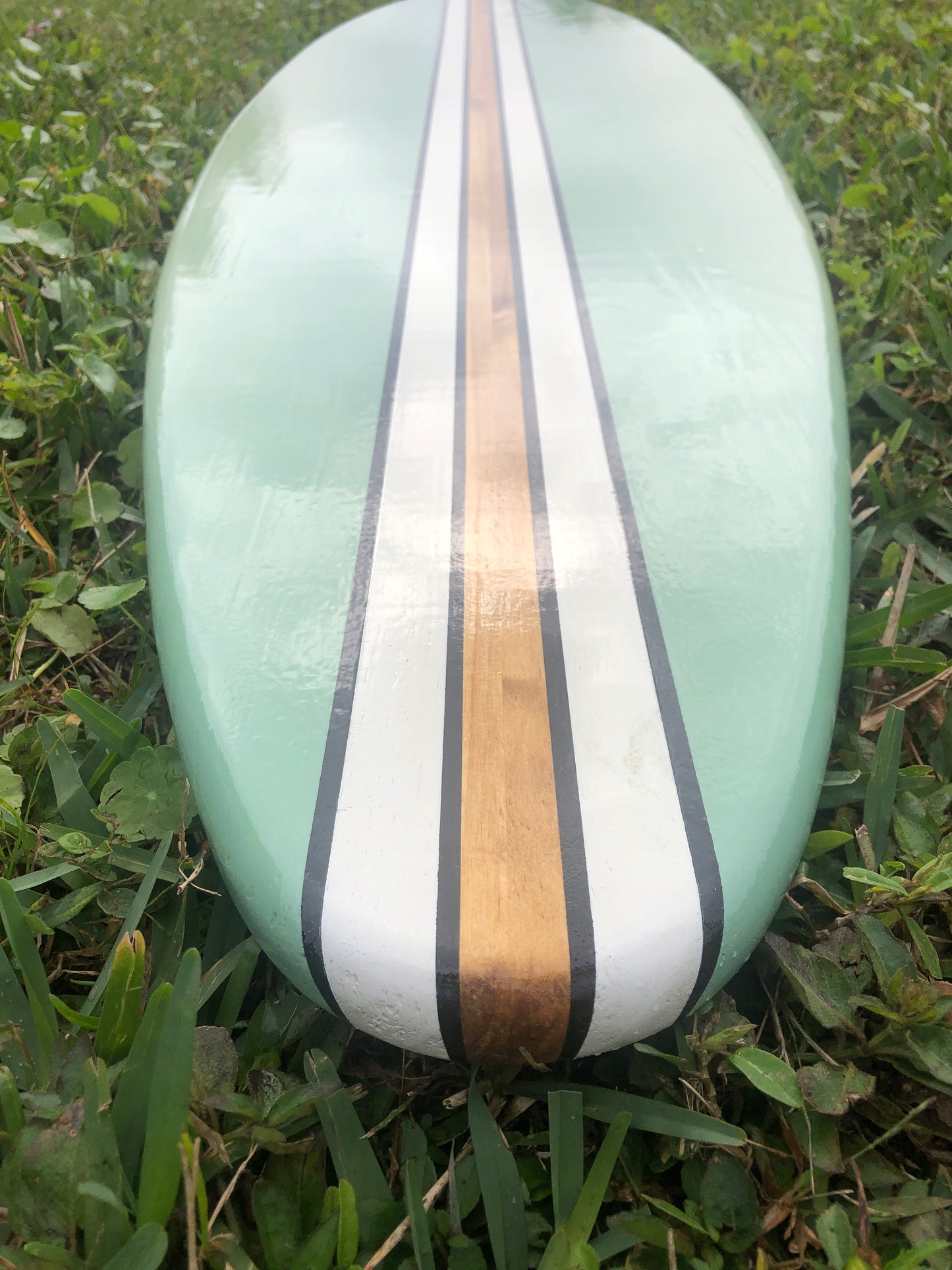 Smooth Sea Green Surfboard Wall Art & Decor | Customizable | Wood Surfboard Decor, Beach House Decor, Coastal Decor