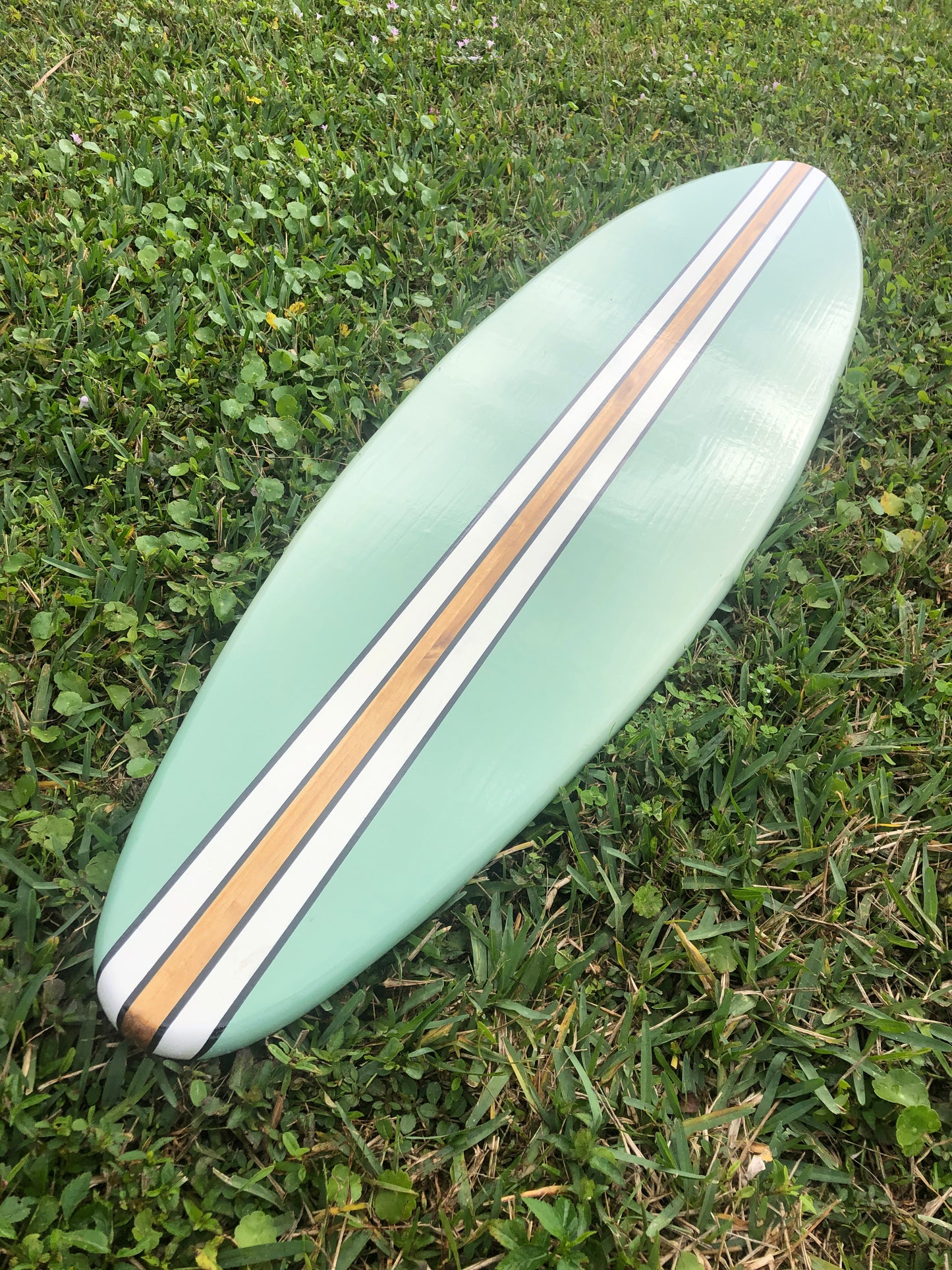 Smooth Sea Green Surfboard Wall Art & Decor | Customizable | Wood Surfboard Decor, Beach House Decor, Coastal Decor