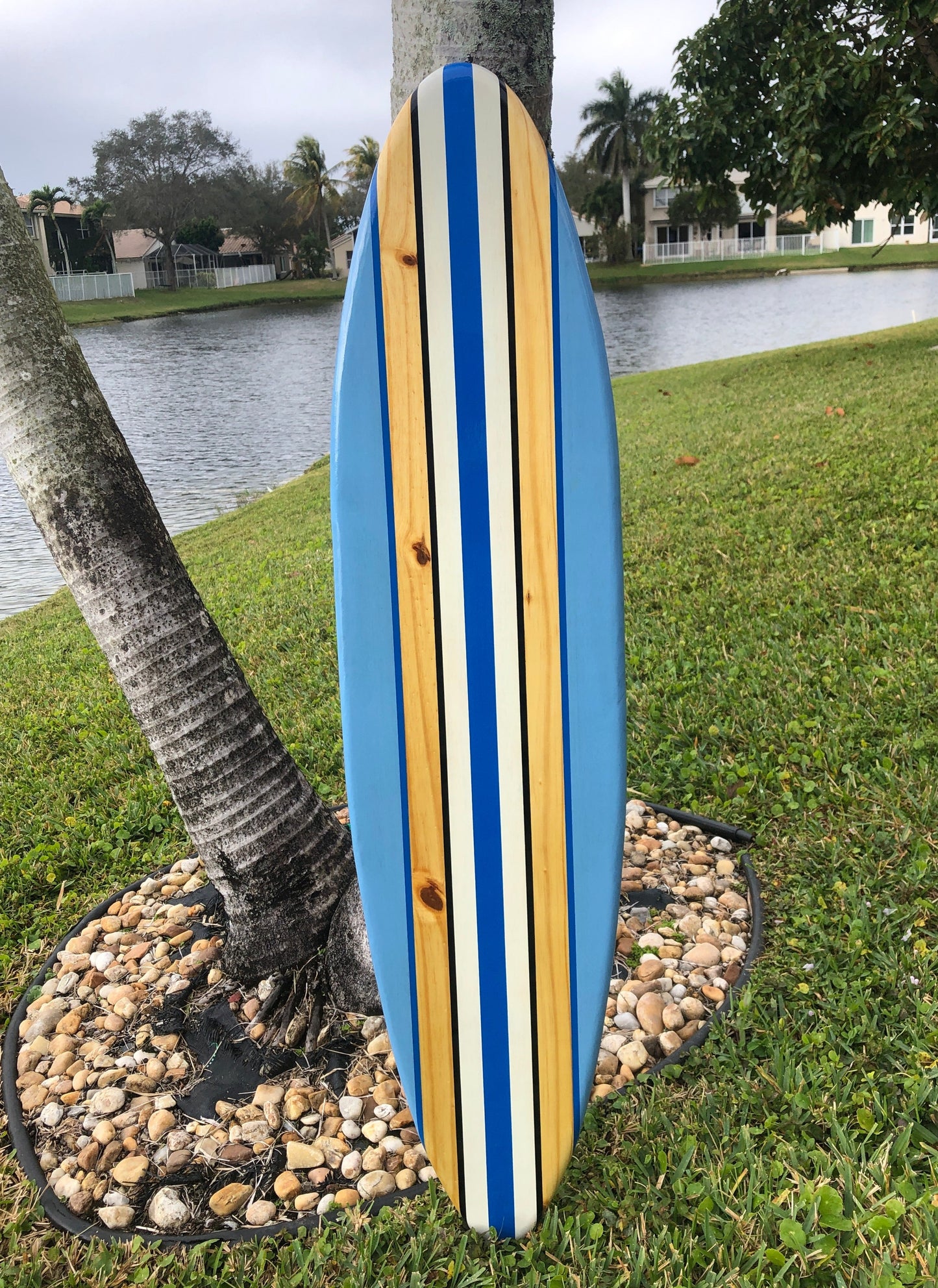 Blue Breeze Surfboard Wood Wall Art & Decor | Customizable | Surfboard Decor, Beach House Decor, Coastal Decor