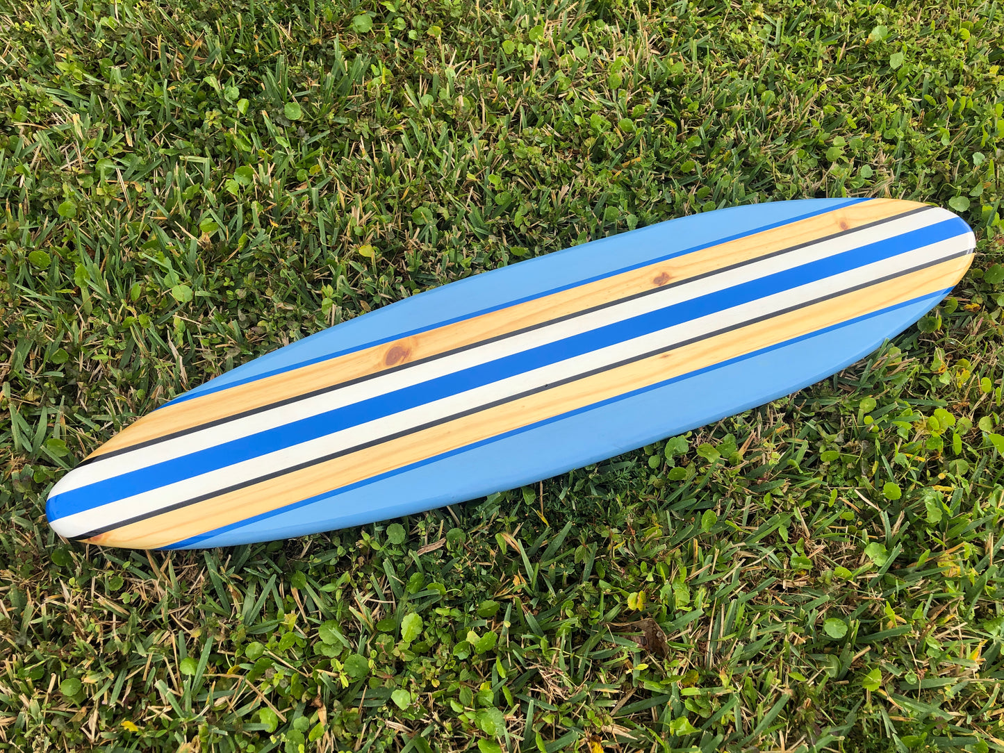 Blue Breeze Surfboard Wood Wall Art & Decor | Customizable | Surfboard Decor, Beach House Decor, Coastal Decor