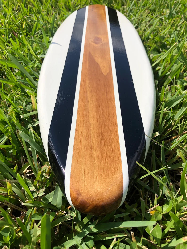 Classic Black & White Twist Wooden Surfboard Artwork Wall Decor- 2-6 foot Sizes Available- Beach House Decor, Office Decor, Beach Vibes (Copy)