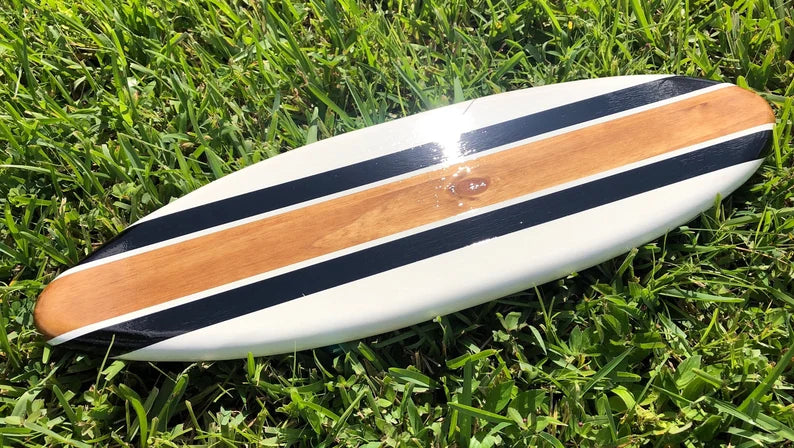 Classic Black & White Twist Wooden Surfboard Artwork Wall Decor- 2-6 foot Sizes Available- Beach House Decor, Office Decor, Beach Vibes (Copy)