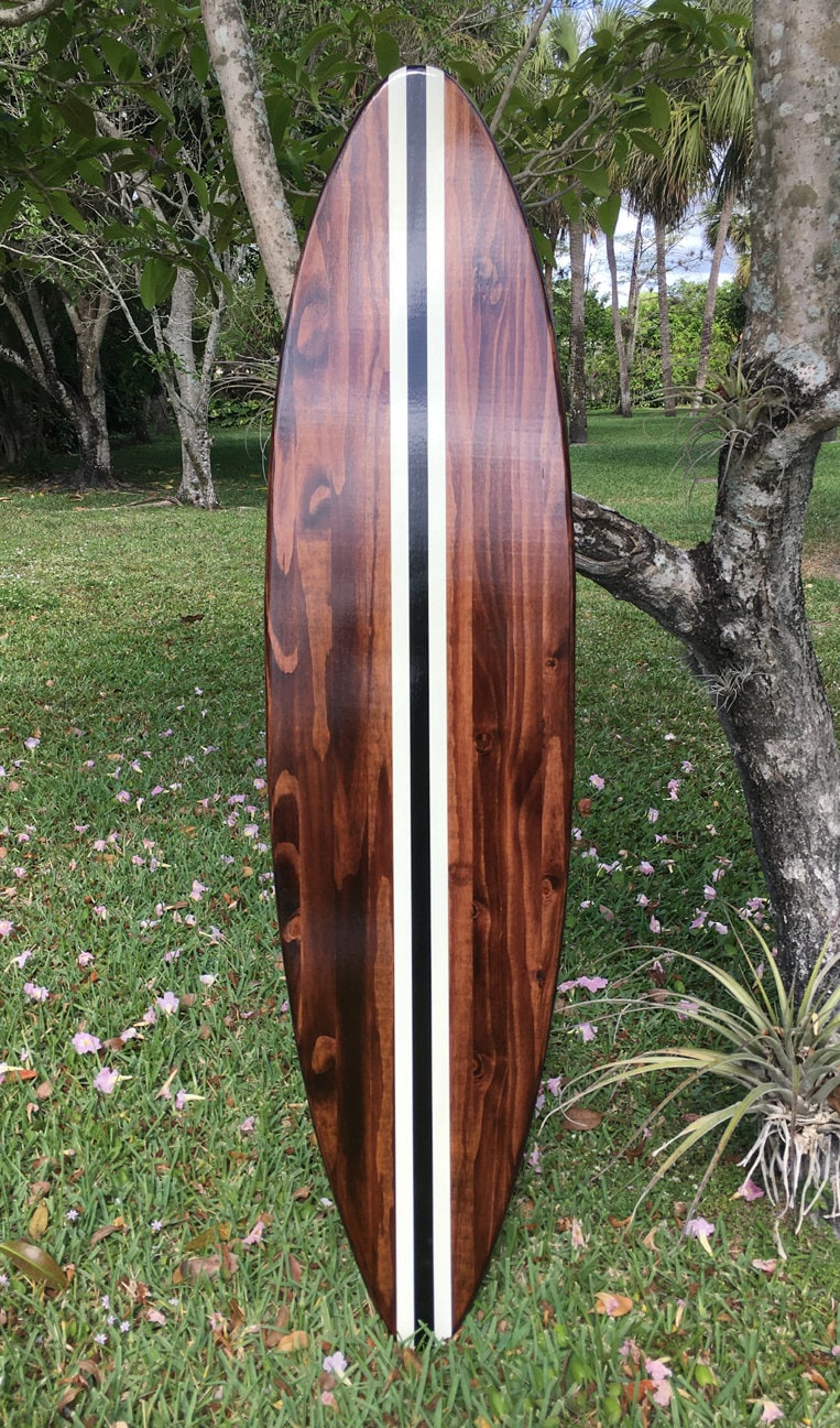 Chocolate Rail Surfboard Wall Art & Decor | Customizable | Wood Surfboard Decor, Beach House Decor, Coastal Decor