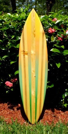 Tropical Jade Taper Style Surfboard Wooden Wall Art & Decor | Customizable | Surfboard Decor, Beach House Decor, Coastal Decor, Tropical