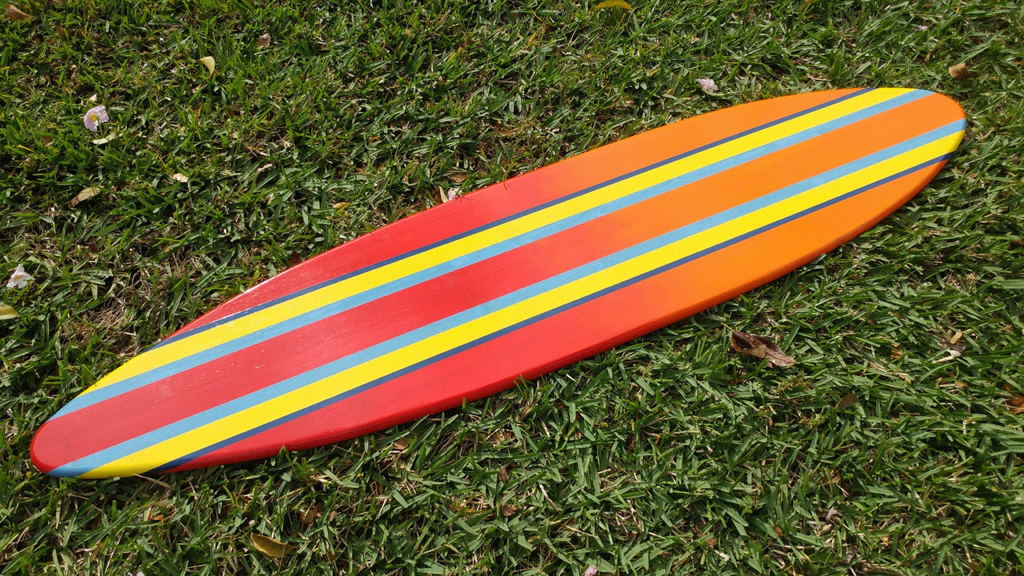 Sunrise Classic Surfboard Wall Art & Decor | Customizable | Wood Surfboard Decor, Beach House Decor, Coastal Decor