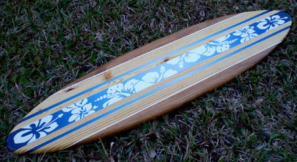 Ocean Blue Surfboard Wood Wall Art & Decor | Customizable | Surfboard Decor, Beach House Decor, Coastal Decor, Decorative Surfboard