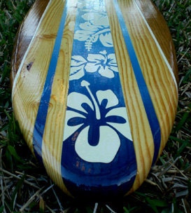 Ocean Blue Surfboard Wood Wall Art & Decor | Customizable | Surfboard Decor, Beach House Decor, Coastal Decor, Decorative Surfboard