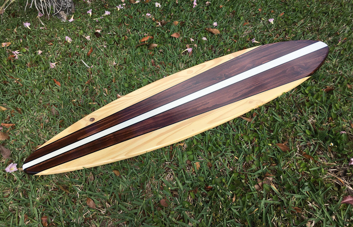Chocolate Taper Wooden Surfboard Wall Art Home Decor- Customizable 4-6 foot Sizes Available- Handmade Modern Beach House Surfboard Decor
