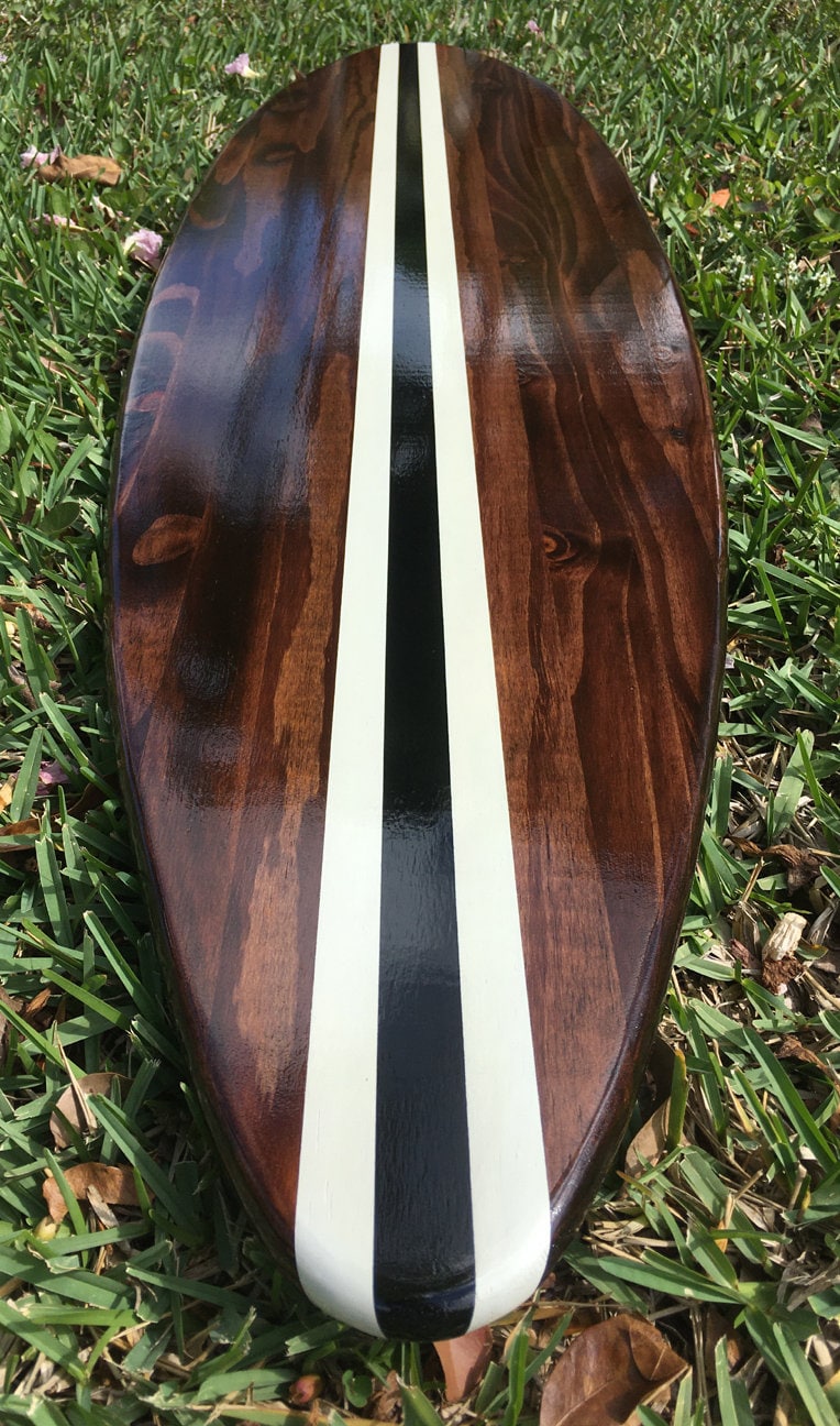 Chocolate Rail Surfboard Wall Art & Decor | Customizable | Wood Surfboard Decor, Beach House Decor, Coastal Decor