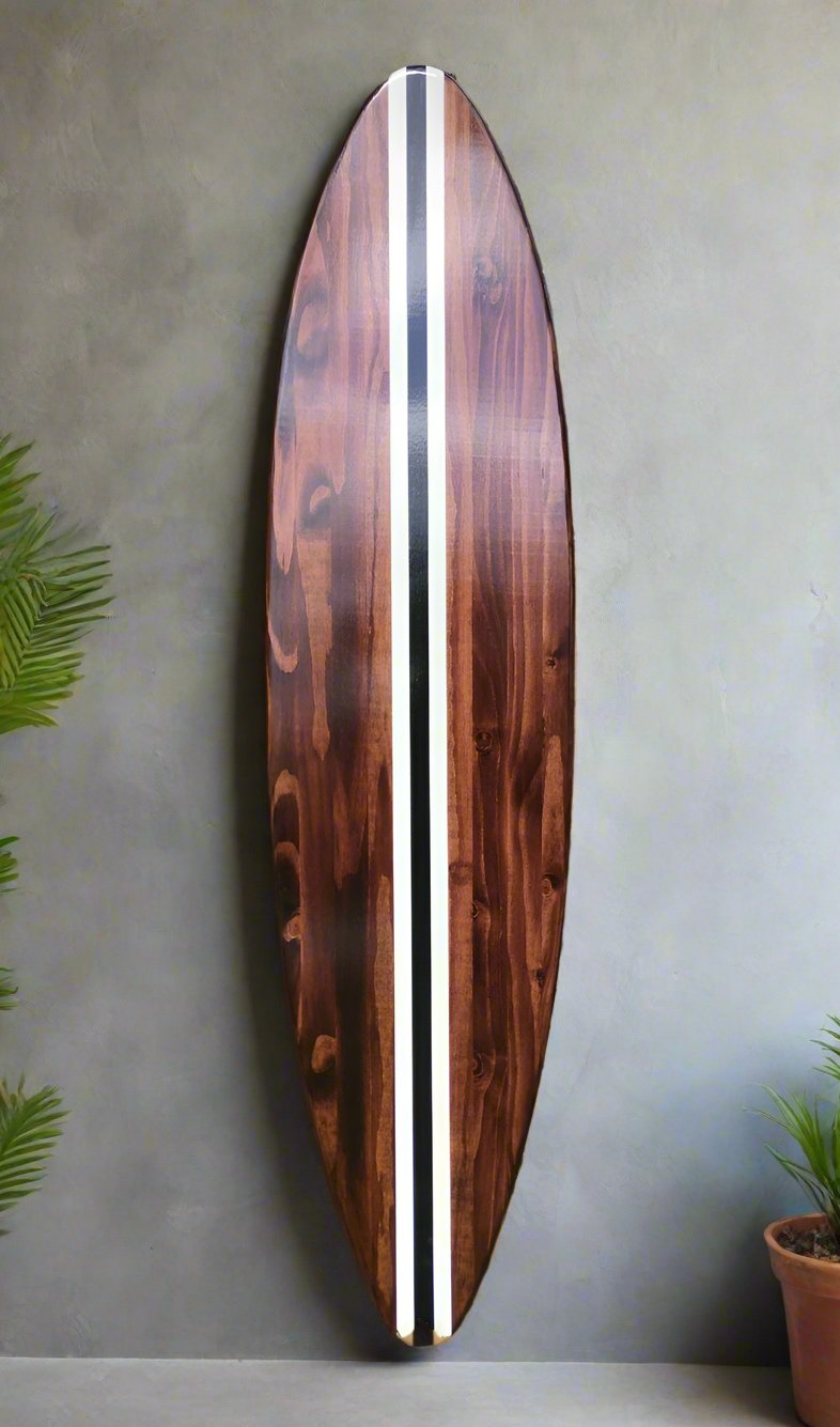 Chocolate Rail Surfboard Wall Art & Decor | Customizable | Wood Surfboard Decor, Beach House Decor, Coastal Decor