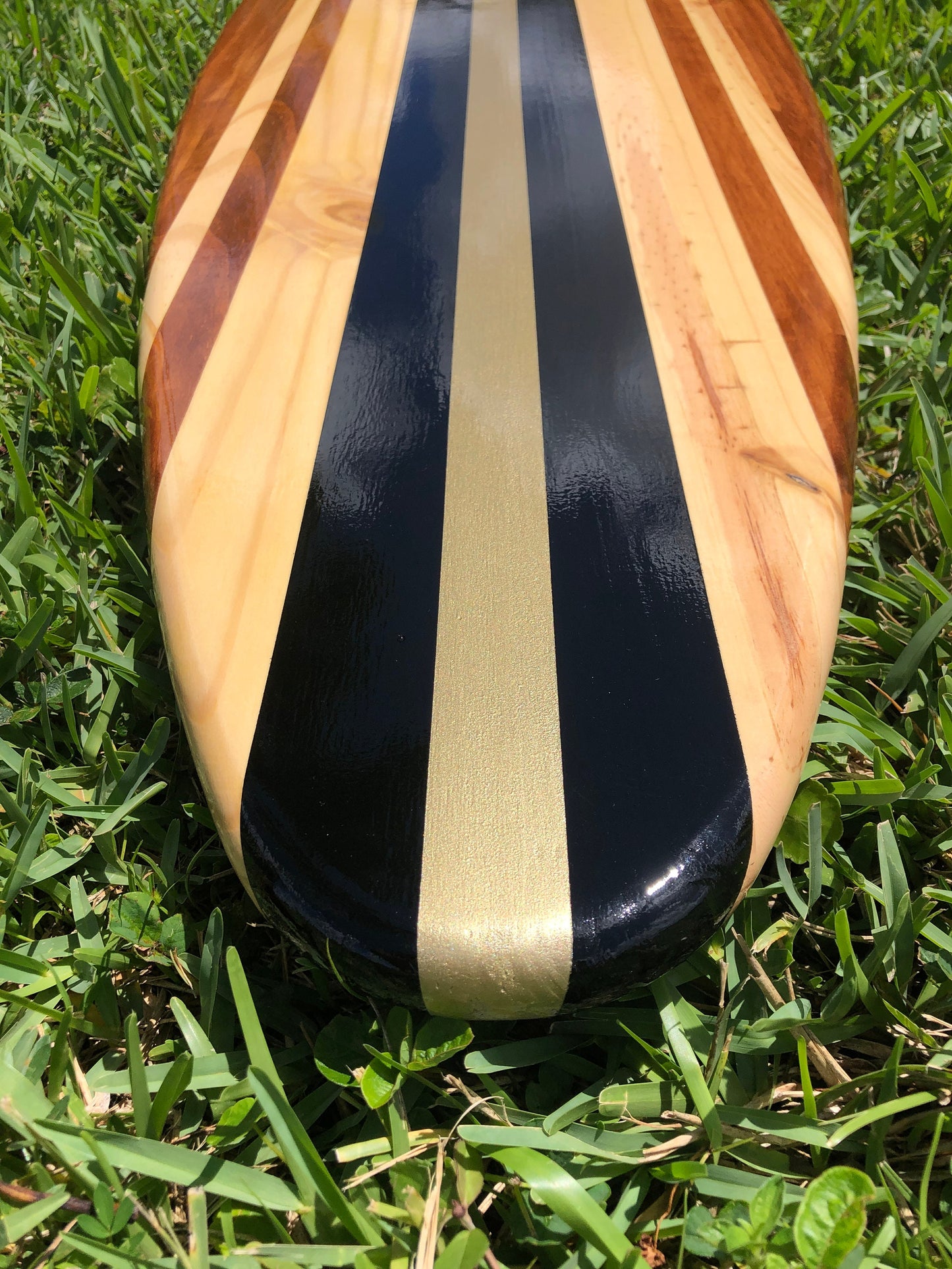 Black & Gold Luxe Wooden Surfboard Wall Art Luxury Coastal Home Decor | Customizable| Beach House Decor, Nautical, Coastal Decor