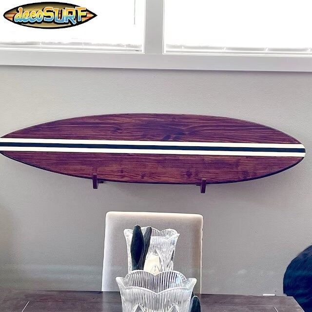 Chocolate Rail Surfboard Wall Art & Decor | Customizable | Wood Surfboard Decor, Beach House Decor, Coastal Decor