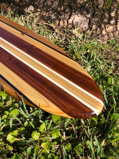 Vintage Pinstripe Surfboard Wood Wall Art & Decor | Customizable | Surfboard Decor, Beach House Decor, Coastal Decor