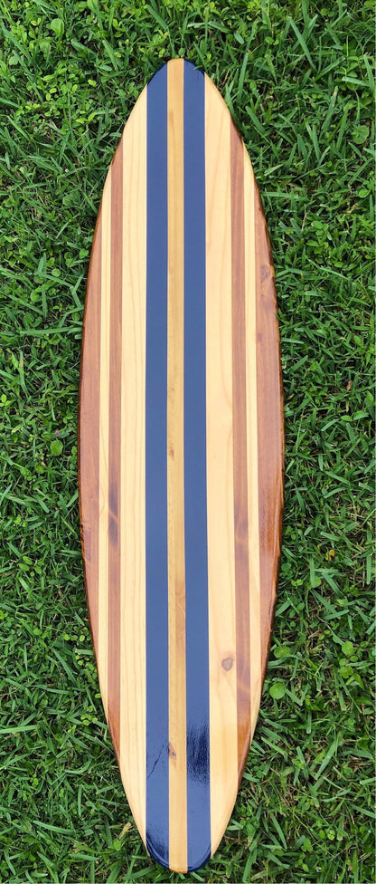Navy Blue Vintage Style Surfboard Wall Art & Decor | Customizable | Wood Surfboard Decor, Beach House Decor, Coastal Decor
