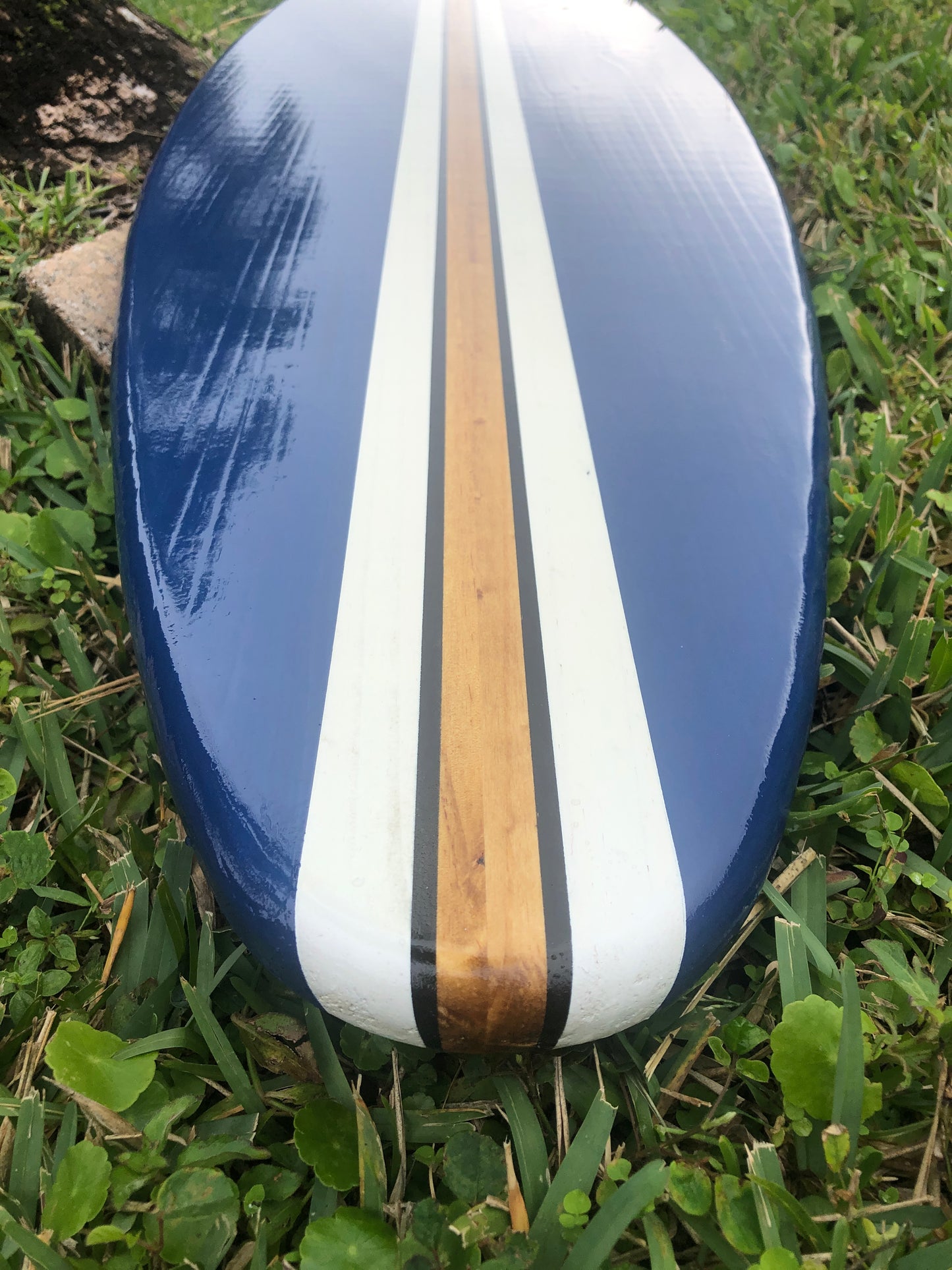 Deep Blue Dreams Wooden Surfboard Wall Art | Customizable Coastal Decor, Surfboard Decor