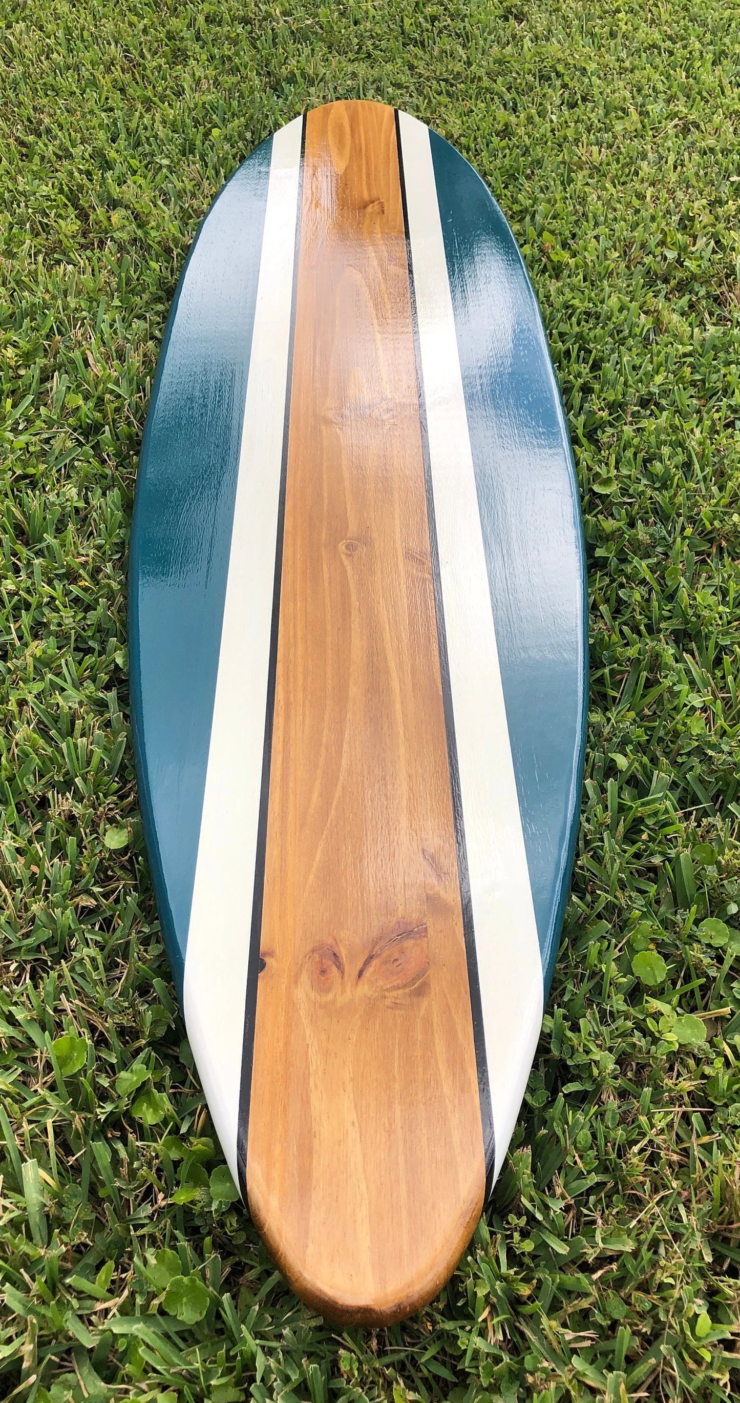 Seaside Blue Surfboard Wood Wall Art & Decor | Customizable | Surfboard Decor, Beach House Decor, Coastal Decor