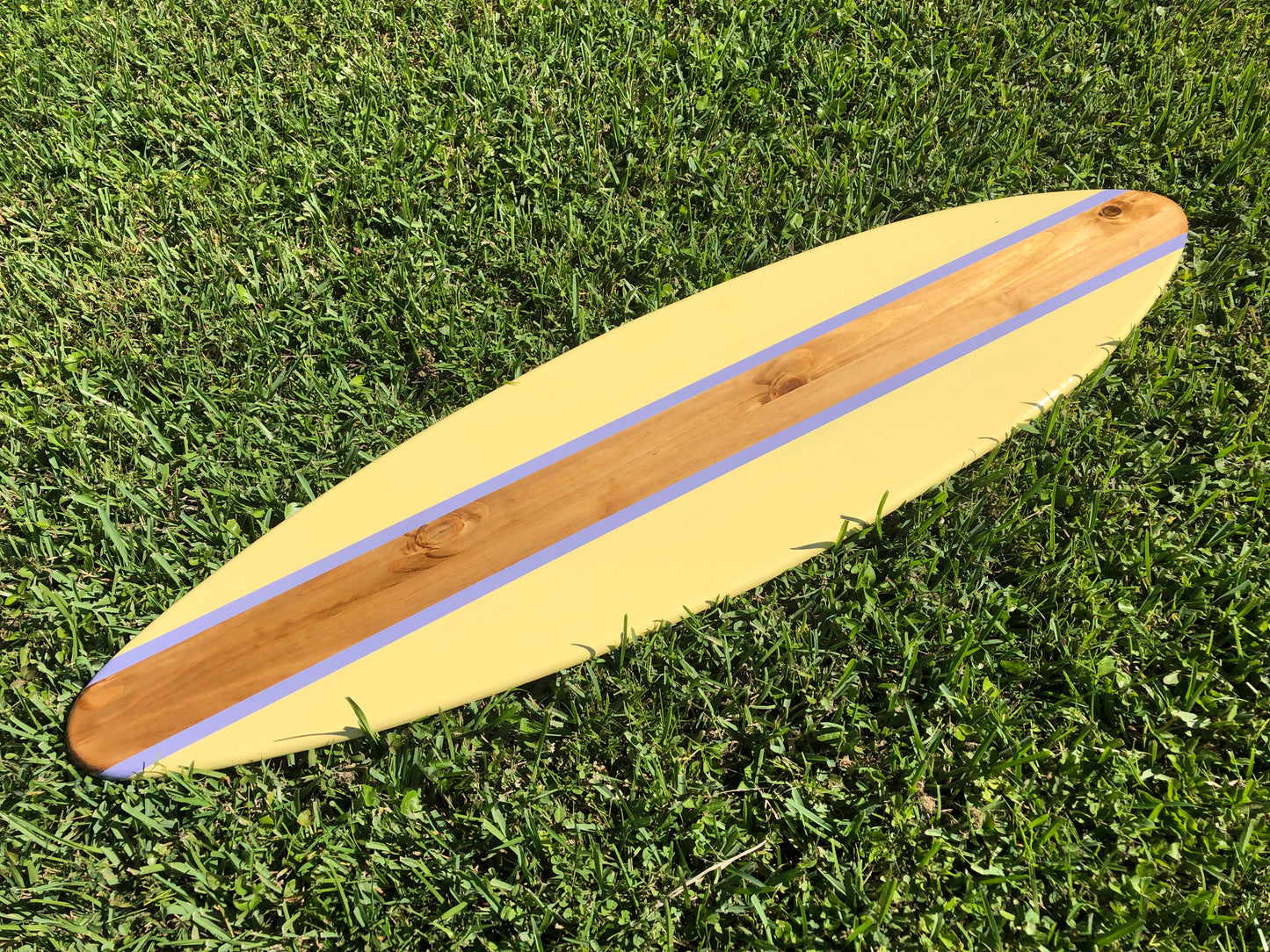 Yellow Pastel Surfboard Wall Art & Decor | Customizable | Wood Surfboard Decor, Beach House Decor, Coastal Decor