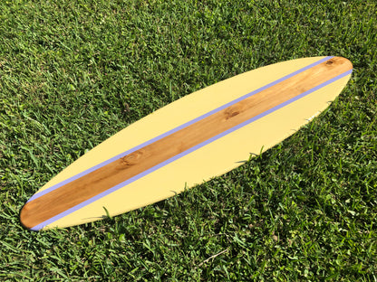 Yellow Pastel Surfboard Wall Art & Decor | Customizable | Wood Surfboard Decor, Beach House Decor, Coastal Decor