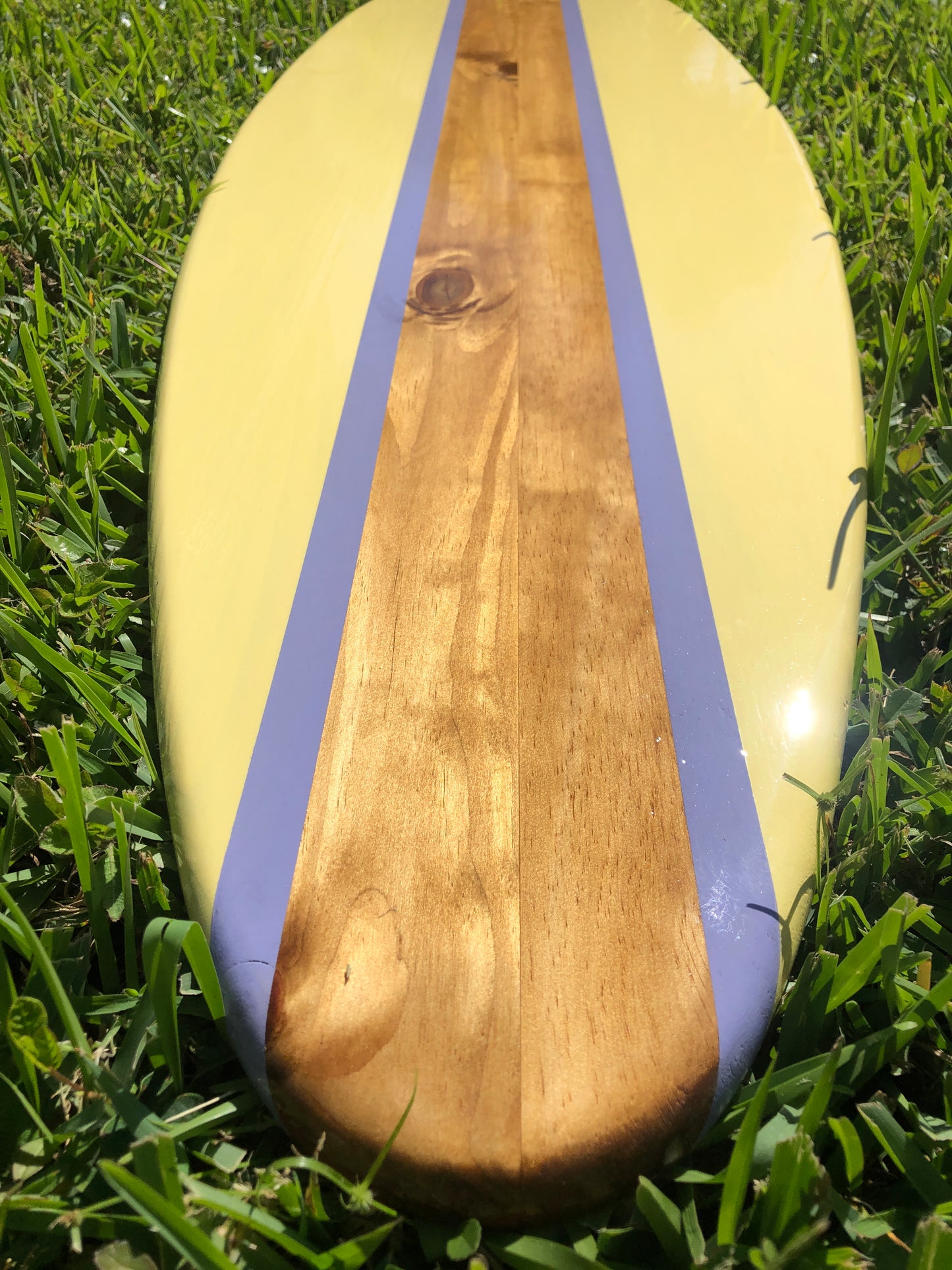 Yellow Pastel Surfboard Wall Art & Decor | Customizable | Wood Surfboard Decor, Beach House Decor, Coastal Decor