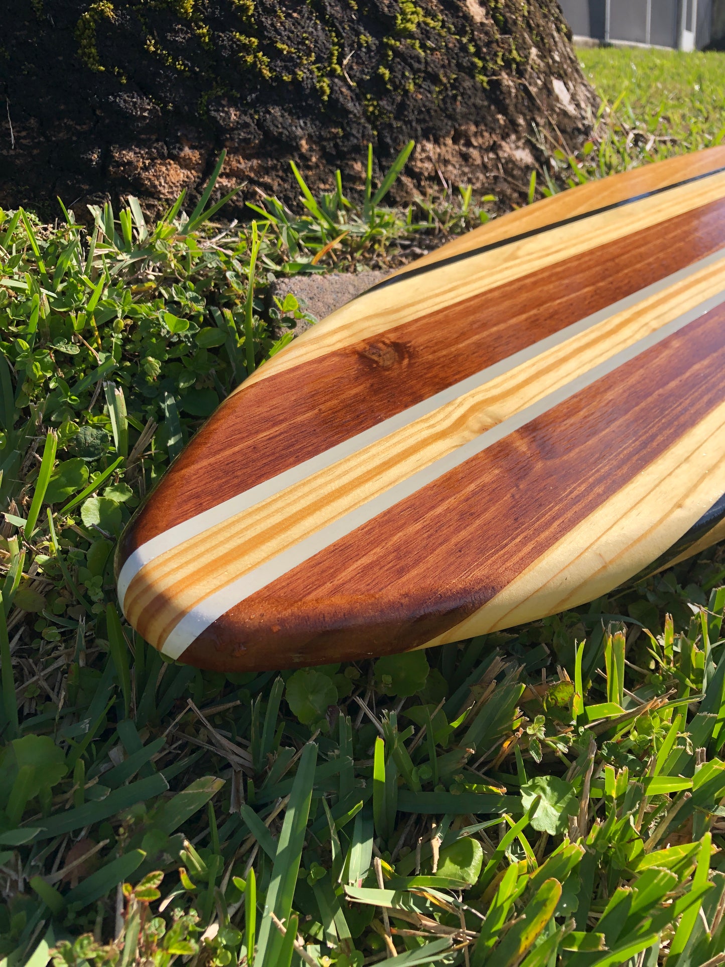 Vintage Pinstripe Surfboard Wood Wall Art & Decor | Customizable | Surfboard Decor, Beach House Decor, Coastal Decor
