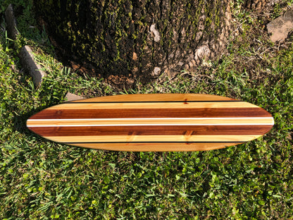 Vintage Pinstripe Surfboard Wood Wall Art & Decor | Customizable | Surfboard Decor, Beach House Decor, Coastal Decor