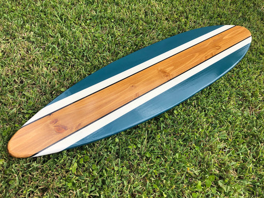 Seaside Blue Surfboard Wood Wall Art & Decor | Customizable | Surfboard Decor, Beach House Decor, Coastal Decor