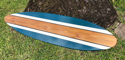 Seaside Blue Surfboard Wood Wall Art & Decor | Customizable | Surfboard Decor, Beach House Decor, Coastal Decor