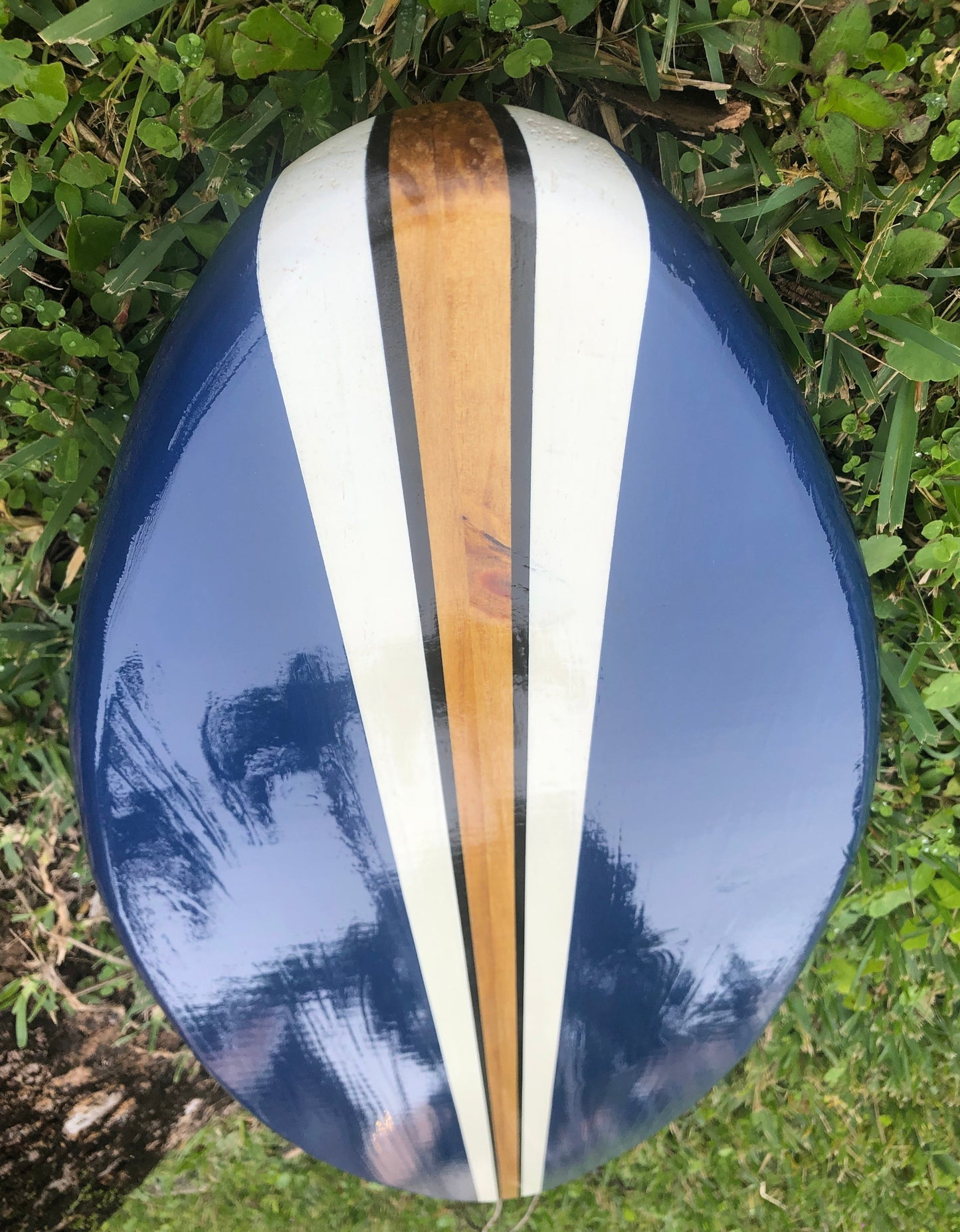 Deep Blue Dreams Wooden Surfboard Wall Art | Customizable Coastal Decor, Surfboard Decor