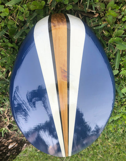 Deep Blue Dreams Wooden Surfboard Wall Art | Customizable Coastal Decor, Surfboard Decor
