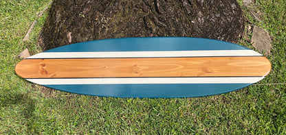 Seaside Blue Surfboard Wood Wall Art & Decor | Customizable | Surfboard Decor, Beach House Decor, Coastal Decor