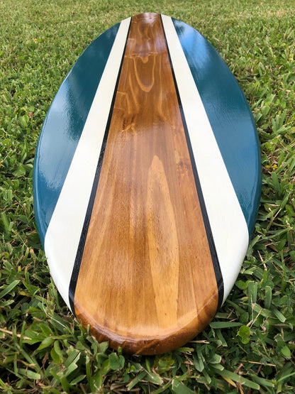 Seaside Blue Surfboard Wood Wall Art & Decor | Customizable | Surfboard Decor, Beach House Decor, Coastal Decor
