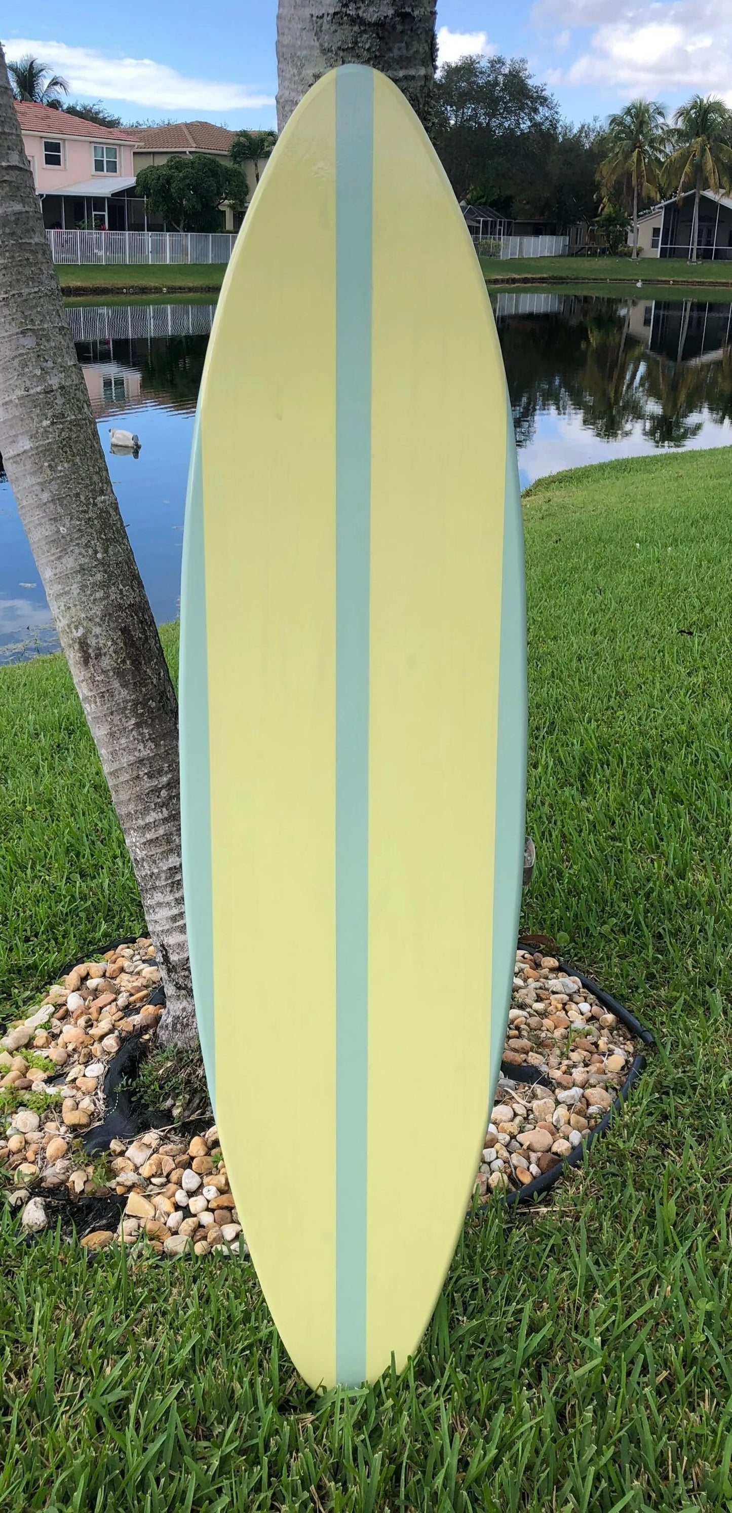 Springtime Pastel Surfboard Wood Wall Art & Decor | Customizable | Surfboard Decor, Beach House Decor, Coastal Decor, Pastel Surfboard Decor
