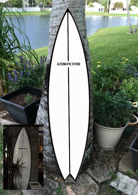 4ft ALTERNATIVE FUTURE Custom Wood Surfboard Artwork