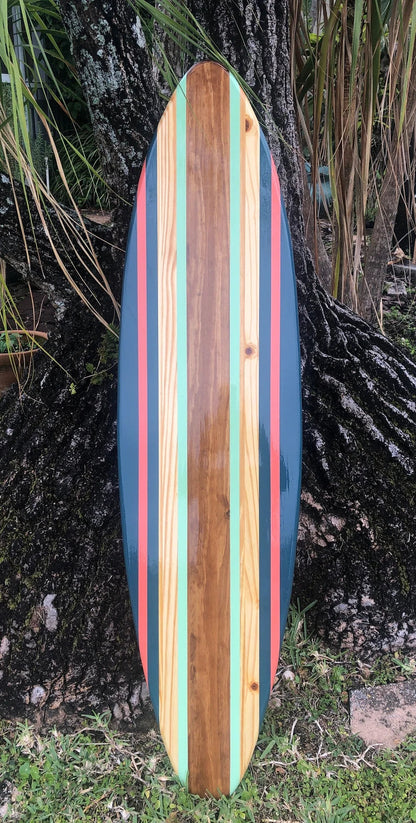 Tropical Wooden Surfboard Artwork Wall Decor- 2-6 foot Sizes Available- Beach House Decor, Office Decor, Beach Vibes