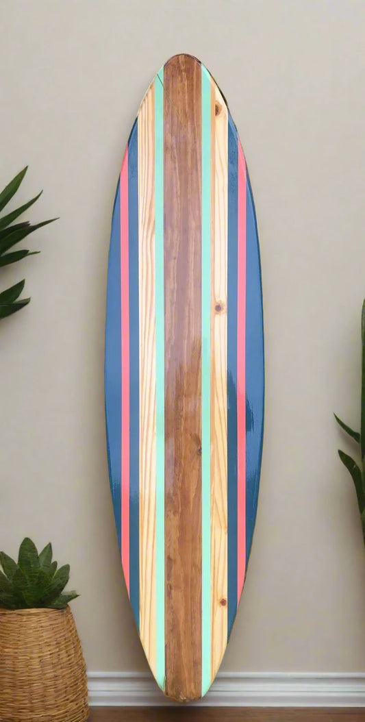 Tropical Wooden Surfboard Artwork Wall Decor- 2-6 foot Sizes Available- Beach House Decor, Office Decor, Beach Vibes