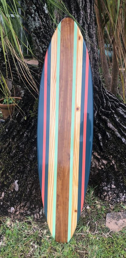 Tropical Wooden Surfboard Artwork Wall Decor- 2-6 foot Sizes Available- Beach House Decor, Office Decor, Beach Vibes