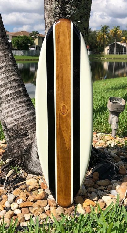 Classic Black & White Twist Wooden Surfboard Artwork Wall Decor- 2-6 foot Sizes Available- Beach House Decor, Office Decor, Beach Vibes (Copy)
