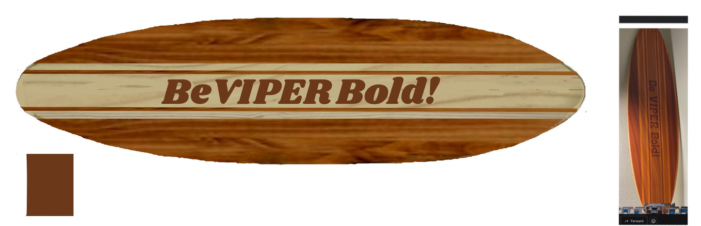 3ft Custom BE VIPER BOLD Decorative Wooden Surfboard