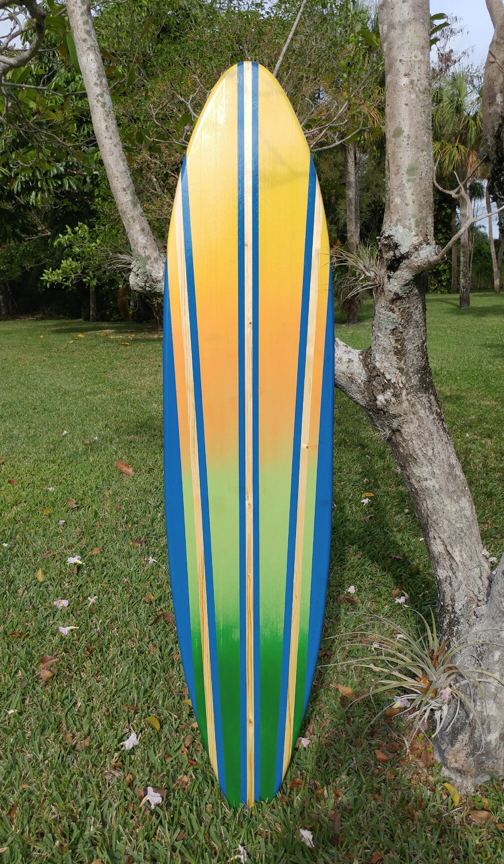 Sunset Taper Surfboard Wall Art & Decor | Customizable | Wood Surfboard Decor, Beach House Decor, Coastal Decor
