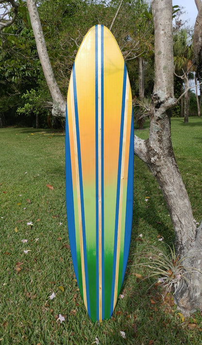 Sunset Taper Surfboard Wall Art & Decor | Customizable | Wood Surfboard Decor, Beach House Decor, Coastal Decor