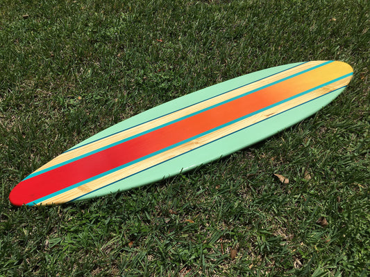 Sunset Supreme Surfboard Wall Art & Decor | Customizable | Wood Surfboard Decor, Beach House Decor, Coastal Decoration, Luxury Surf Decor